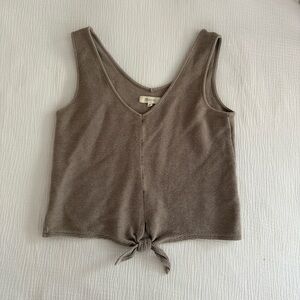 Madewell Women's Taupe Knotted Tank Top